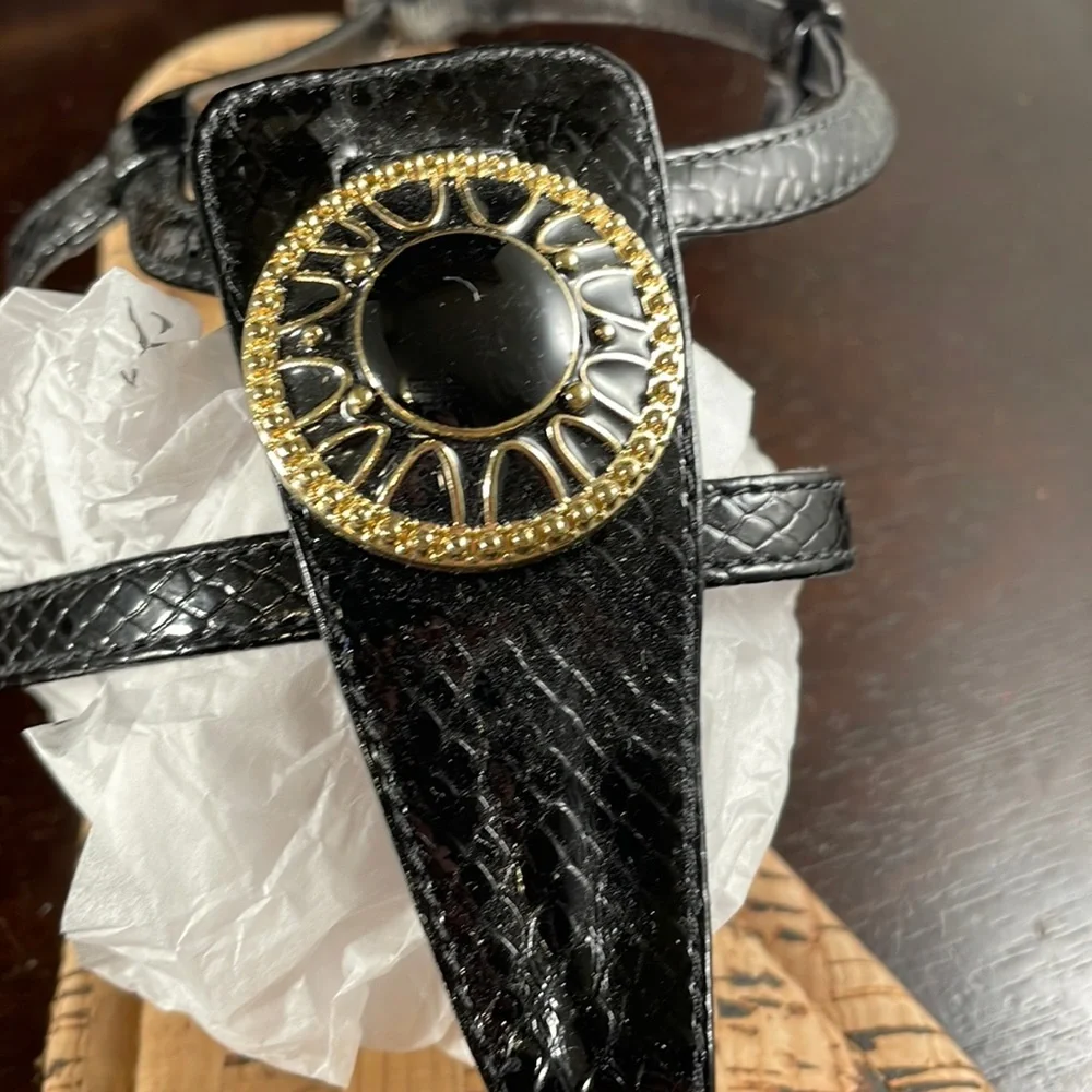 Lindsay Phillips Meredith thong sandals in black with interchangeable sn… - Picture 4 of 5